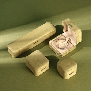 Pretty Jewelry Packaging <b>Box</b> Custom logo Suede Jewelry <b>Box</b> Low Moq Jewelry Suede <b>Box</b> Chain <b>Ring</b> Earring <b>Box</b> - Product Image 3