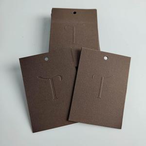 Etiquetas colgantes de papel con textura especial marrón y logotipo en relieve personalizado, etiquetas de lujo para ropa, etiquetas colgantes para prendas de vestir y joyería. - Product Image 6
