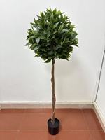 Décoration d'intérieur : Plante artificielle verte avec arbre et fleurs orange, plantes en pot pour salon, table à manger, ornements élégants