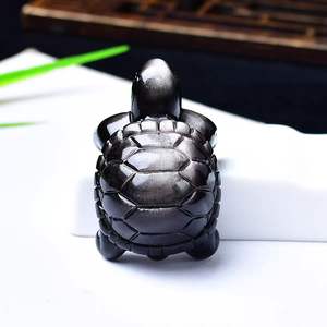 Toptan doğal moda kristal kaplumbağa cilalı hayvan baskı oyma süs iş hediyeler - Product Image 4