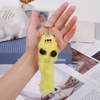 Porte-clés en fourrure de renard en peluche mignon, accessoires animaux de dessin animé doux, décorations pour clés de voiture