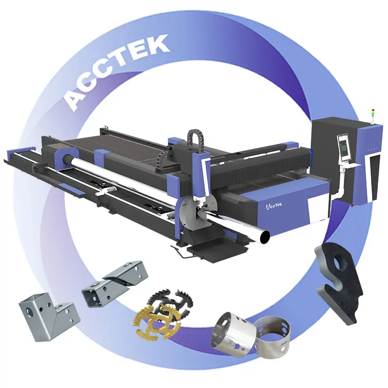 Raycus/Ipg Uitwisseling Tafel 1530 Fiber Laser Metalen Snijmachine Met Roterende Voor Snijden Buis Fiber Laser Cutter