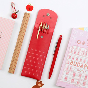 Estuches para lápices al por mayor de fábrica, estuches para lápices minimalistas de estilo japonés, bolsas de almacenamiento impermeables hechas de material PU. - Product Image 2