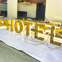 Letreros publicitarios LED acrílicos con logotipo 3D personalizado con letras LED de metal para lugares de empresa como tiendas y negocios