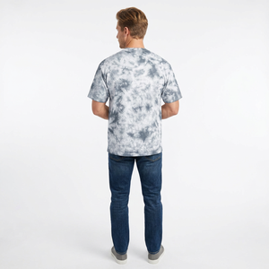 Men's <b>Tie</b>-<b>Dye</b> Cotton T-<b>Shirt</b> Short Sleeve O-Neck Casual Regular Fit Jersey Knitted Breathable Green Patterned Top - Product Image 2