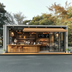 Kedai Kopi Kontainer Prefab Mewah Grosir, Bangunan Restoran Kopi Mewah yang Dapat Disesuaikan untuk Pusat Perbelanjaan - Product Image 4