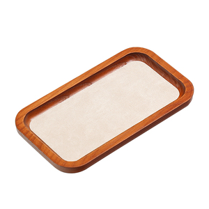 Jewelry Display Tray Wood Material Beige One Piece For Rings Necklaces Bracelets Jewelry Viewing <b>Plate</b> - Product Image 2