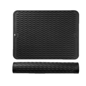 Tapis de séchage de vaisselle en silicone en vente chaude pour le comptoir de cuisine, tapis de séchage de vaisselle, tapis de drainage antidérapant résistant à la chaleur en silicone pour robinet - Product Image 4