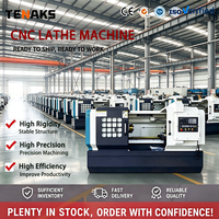 Tour CNC horizontal haute précision TENAKS, tourelle à outils électrique 4 positions, CK6140, machine de fraisage CNC robuste
