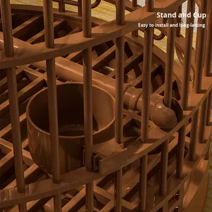 Mewah Ramah Lingkungan plastik Retro kandang burung Peony Budgie mutiara ukuran disesuaikan untuk penggunaan rumah tangga persediaan hewan kecil - Product Image 4