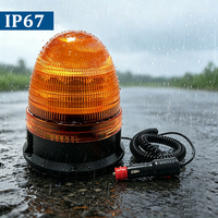 Feu de signalisation LED SG-NR12C 24W DC12-24V, clignotant/rotatif, avec modes de clignotement/stroboscopique en option, prise allume-cigare, pour chariot élévateur et grue