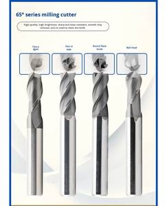 65 graden wolfraamstaallegering freesfrees met 4 bladen gehard speciaal roestvrij staal rookgrijze coating verlengde frees - Product Image 2