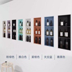 Niches de douche de salle de bains sans <span class=keywords><strong>carrelage</strong></span> personnalisées DIY Design décoratif moderne fixées au mur avec lumière LED en acier inoxydable - Product Image 6