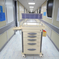 Chariot d'urgence en ABS de qualité médicale, mobilier hospitalier pour équipement d'urgence, marque Jining Herta, garantie 1 an