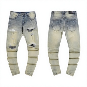 Tendências <span class=keywords><strong>2026</strong></span> Marca de Alta Qualidade <span class=keywords><strong>Jeans</strong></span> de Designer Luxuoso Amiriy Calças Hip Hop <span class=keywords><strong>Jeans</strong></span> de Denim Rasgado Estilo Streetwear Masculino - Product Image 6