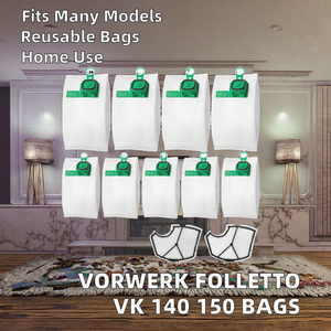 9 Bolsas de Repuesto Reutilizables para <span class=keywords><strong>Aspiradora</strong></span> Manual + 2 Filtros para <span class=keywords><strong>Vorwerk</strong></span> Folletto <span class=keywords><strong>VK</strong></span> <span class=keywords><strong>140</strong></span>/<span class=keywords><strong>VK</strong></span> 150 Uso Doméstico - Product Image 2