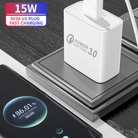 Adaptateur de charge rapide 15W QC3.0/PD pour ordinateur portable et téléphone, compatible avec les chargeurs sans fil, avec prises USA/UK/EU/AU, idéal pour les voyages
