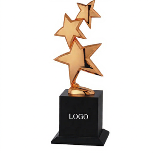 Trofeo Metálico en Forma de Estrella, Bañado en Oro, Modelo 603, 10 Pulgadas de Altura, Impresión UV, Base Grabada con Láser, Premios Deportivos - Product Image 1