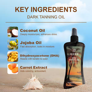 HUAO OEM Vente en gros Marque privée Haute qualité Vegan organique Parfum de noix de coco Ombre foncée 30ml Corps Huile de bronzage bronzant - Product Image 4