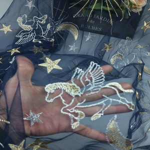 ผ้าโพลีเอสเตอร์ปักลาย100% <span class=keywords><strong>Pegasus</strong></span> Moon Star สำหรับชุดเดรส - Product Image 3