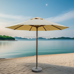 Parapluie en bois de 9 pieds pour l'extérieur <span class=keywords><strong>Parasol</strong></span> de luxe pour piscine commerciale <span class=keywords><strong>Parasol</strong></span> de jardin robuste en bois massif - Product Image 1