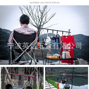 Aluminum Alloy Foldable Camping Clothes Rack 45x2.0x40.5cm Red And Black <b>Collapsible</b> Outdoor <b>Storage</b> Shelf - Product Image 3