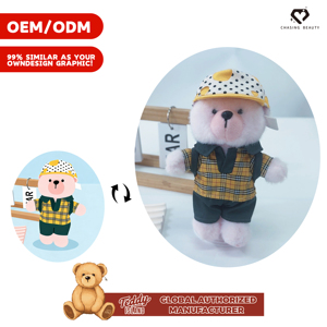 Custom Design Available Multi-size Optional Korean Campus Plaid Polo Plush Toy <strong>Outfit</strong> - Product Image 2