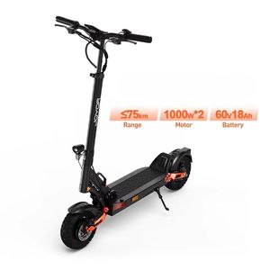 สกู๊ตเตอร์ไฟฟ้าออฟโรดสองล้อ T10 สำหรับผู้ใหญ่ 1000W*2 มอเตอร์คู่ พับได้ ระบบกันสะเทือนแบบน้ำมัน แบตเตอรี่ 18Ah กันน้ำ - Product Image 1