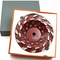 Disque abrasif diamanté 5'' (125mm) grain 18/20, 30 grains, en forme de goutte, pour préparation et meulage du béton et du terrazzo, pour meuleuse d'angle