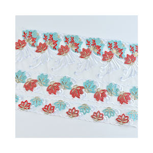 Garniture de ruban floral brodé blanc de style ethnique de haute qualité pour garniture en dentelle ecclésiastique - Product Image 1