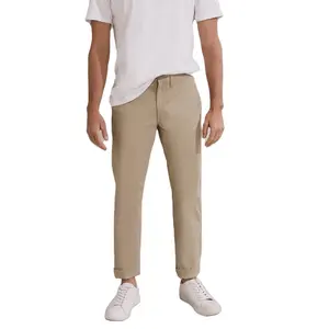 Pantalon Slim Fit personnalisé de haute qualité pour hommes pantalon de golf chino formel et élégant de créateur en sergé zippé extensible en nylon et en coton pour hommes