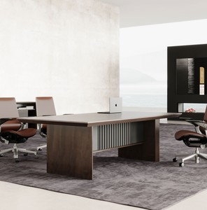 Table de conférence de bureau commerciale contemporaine de luxe moderne, en MFC, écologique et durable, pour salles de réunion et bureaux à domicile - Product Image 6