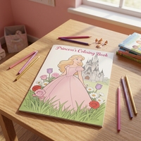Carnet de coloriage numérique personnalisé sur le thème de la princesse, imprimé sur mesure par Shanghua Print, livre d'activités pour enfants, ligne noire