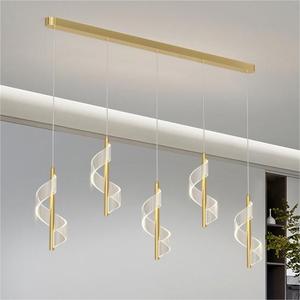 Mode exquisite S-förmige Esszimmer Kronleuchter romantische Gold Acryl Bar Treppen LED Pendel leuchte - Product Image 6