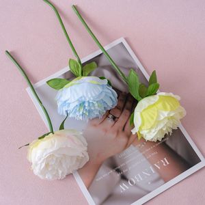Fleur artificielle pivoine transfrontalière style INS, branche unique, pour décoration de mariage, bouquet à main, décoration murale de roses - Product Image 1