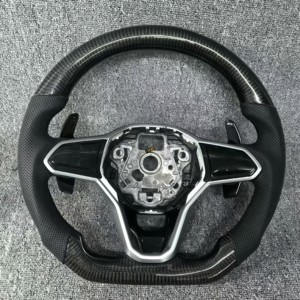 Volant personnalisé adapté aux VW Mk8 gti <span class=keywords><strong>8</strong></span> R <span class=keywords><strong>Golf</strong></span> <span class=keywords><strong>8</strong></span> Mk7 CC POLO R-LINE PASSAT GTD GTS <span class=keywords><strong>GTE</strong></span> Volant en fibre de carbone - Product Image 1