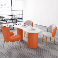 Meubles de maison de luxe, table de bureau moderne, bureau d'ordinateur, table de réception, table de travail en marbre blanc