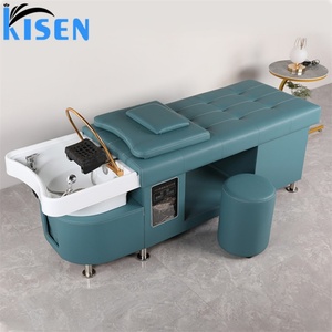 KISEN Modern Thai Style High End PU Leather Hair Washing Massage Chair Lay Down <b>Table</b> Shampoo Bed Chairs for Hair Beauty Salon - Product Image 4