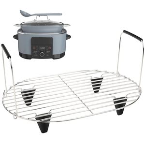 Support de cuisson ovale en acier inoxydable pour cuisson vapeur et rôtissage, 8,5 Qt, compatible avec NJ MC1000 MC1001, avec pieds et poignées en silicone antidérapants - Product Image 1
