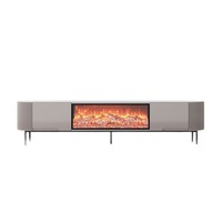 Nouveaux meubles TV élégants au design innovant avec simulation de flamme 3D, support TV intégré, finition foyer en verre HD, cheminées au sol.