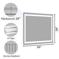 Miroir de salle de bain intelligent rectangulaire personnalisé à LED anti-buée avec écran tactile mural pour hôtels, villas et maisons