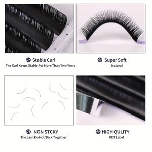 ขนตาปลอม PBT แบบเกาหลีขนตาปลอมขนมิงค์สีดำเพิ่มวอลลุ่มพร้อมพัดลมง่าย LC Curl - Product Image 5