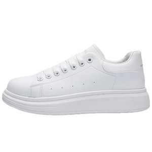 New Men's Solid White <b>Sneakers</b> Spring Thick-soled Lightweight Anti-slip Height-increasing Casual Couple's <b>Sneakers</b> Students 2025 - Product Image 5