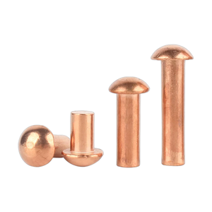 Rivets ronds en cuivre T3 à tête pleine, à frapper, normes GB867 DIN660 M1.5-M8, fabricant chinois de fixations, rivets sur mesure - Product Image 1
