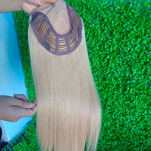 Trouver icône similaire Top qualité 6x7 7x9 soie Base Topper pour cheveux humains racine foncée faits saillants Blonde cheveux humains Topper pour les femmes - Product Image 6