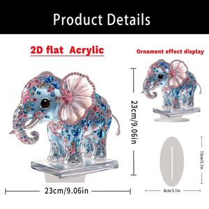 Cartoon Blue pink <b>Elephant</b> 2D OH980 Printing Home Living Room Bedroom Desktop Ornament Assembly Prop <b>Decoration</b> - Product Image 5