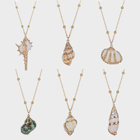 Verano playa estilo océano serie joyería Real Natural SeaShell COLLAR COLGANTE para mujeres collar de concha de abulón