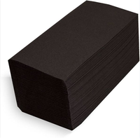 Servilletas de Papel Airlaid Negras de 1 Capa, Plegado en 8, Desechables, para Cócteles, en Bolsa