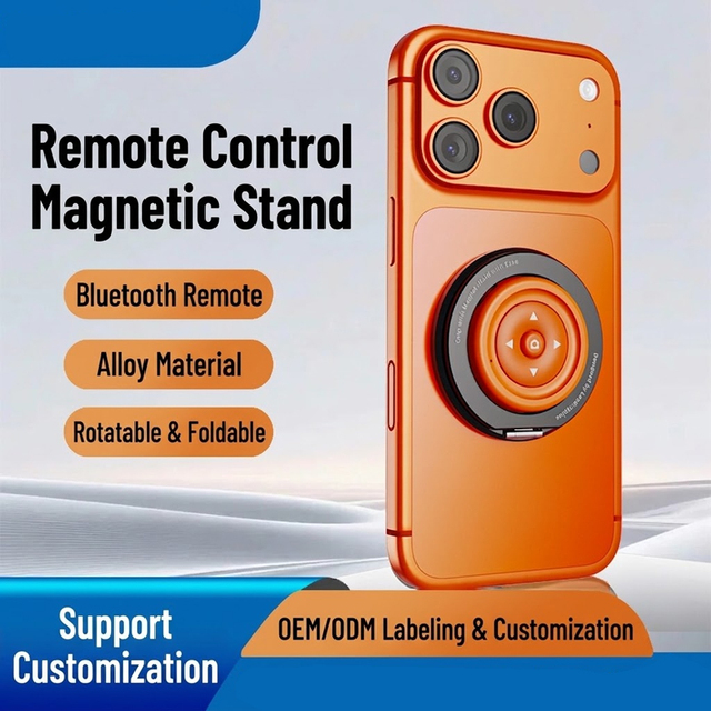 Wireless Bluetooth Remote Control Shutter Magnetic Phone Ring Holder 360 Rotating Selfie Camera Grip Portable Desktop Stand
