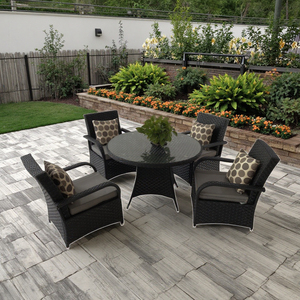 Luxury Modern Round Dining <strong>Table</strong> <strong>and</strong> <strong>Chair</strong> Set Durable Rattan <strong>Wicker</strong> Patio Furniture for Outdoor Use Backyard Dining <strong>Table</strong> Set - Product Image 5